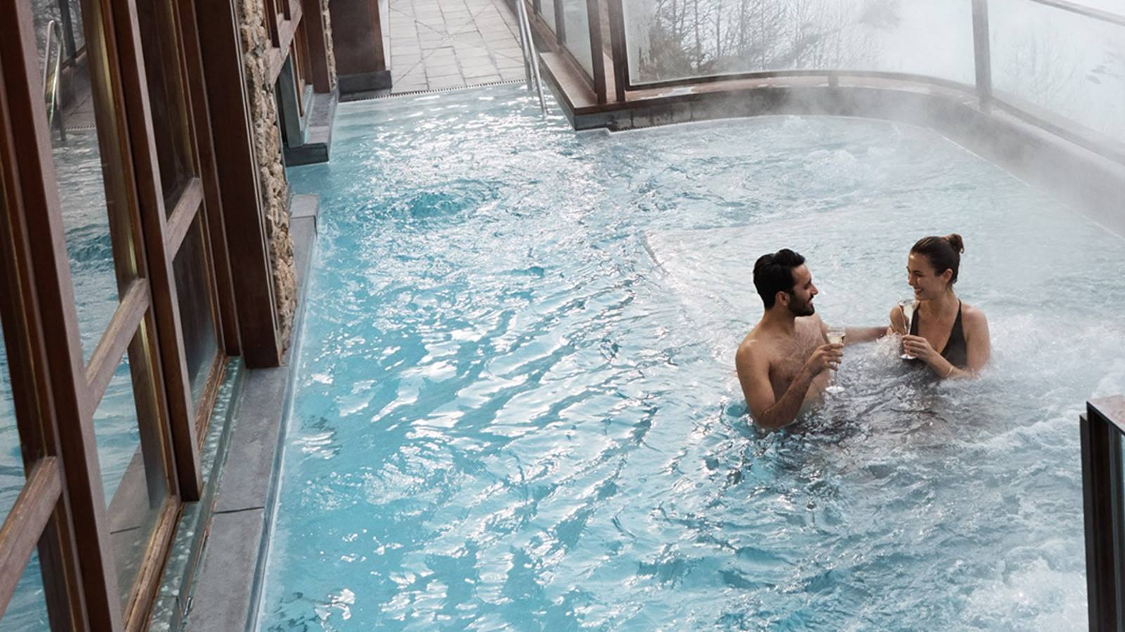 couple in swimming pool