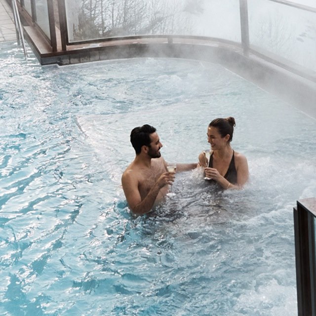 couple in swimming pool