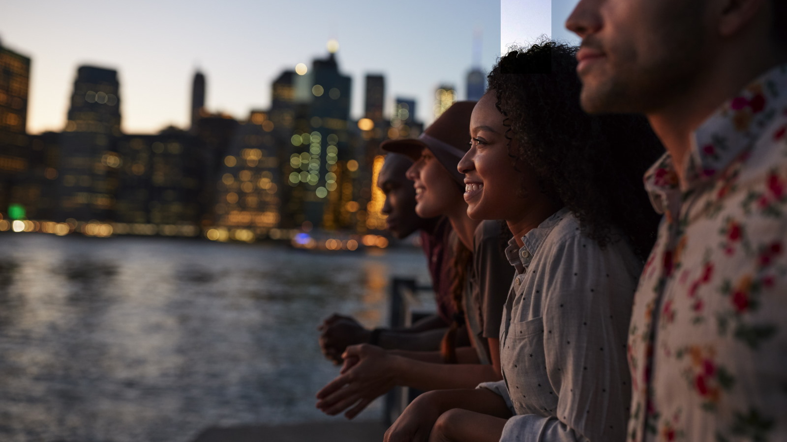 Group of people looking at bay